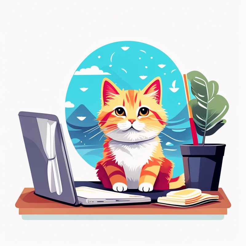 办公室勤劳的猫咪 7
