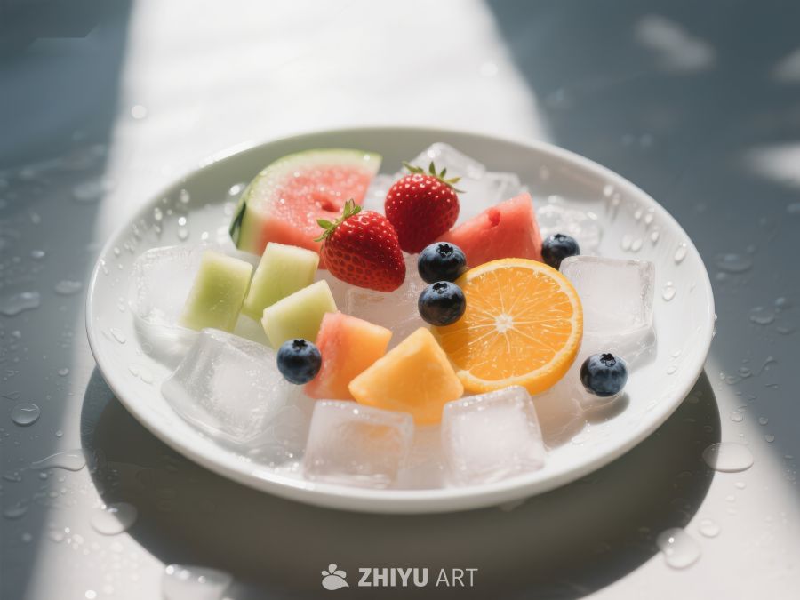 冰块与水果的清凉组合 15