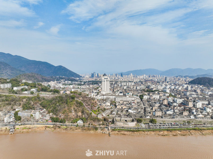 航拍浙江临海台州府城城区风光 22