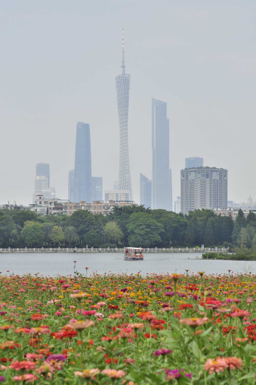 广州地标，广州塔，海珠湖公园
