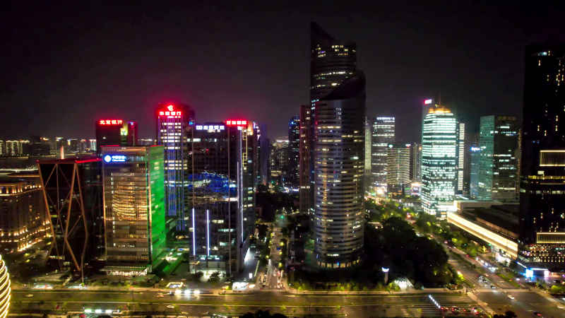 浙江杭州城市风光航拍摄影图 
