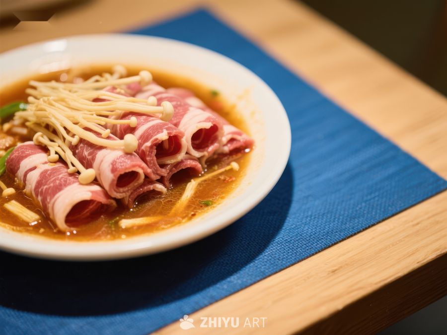 金针菇配卷肉片的美味佳肴 384