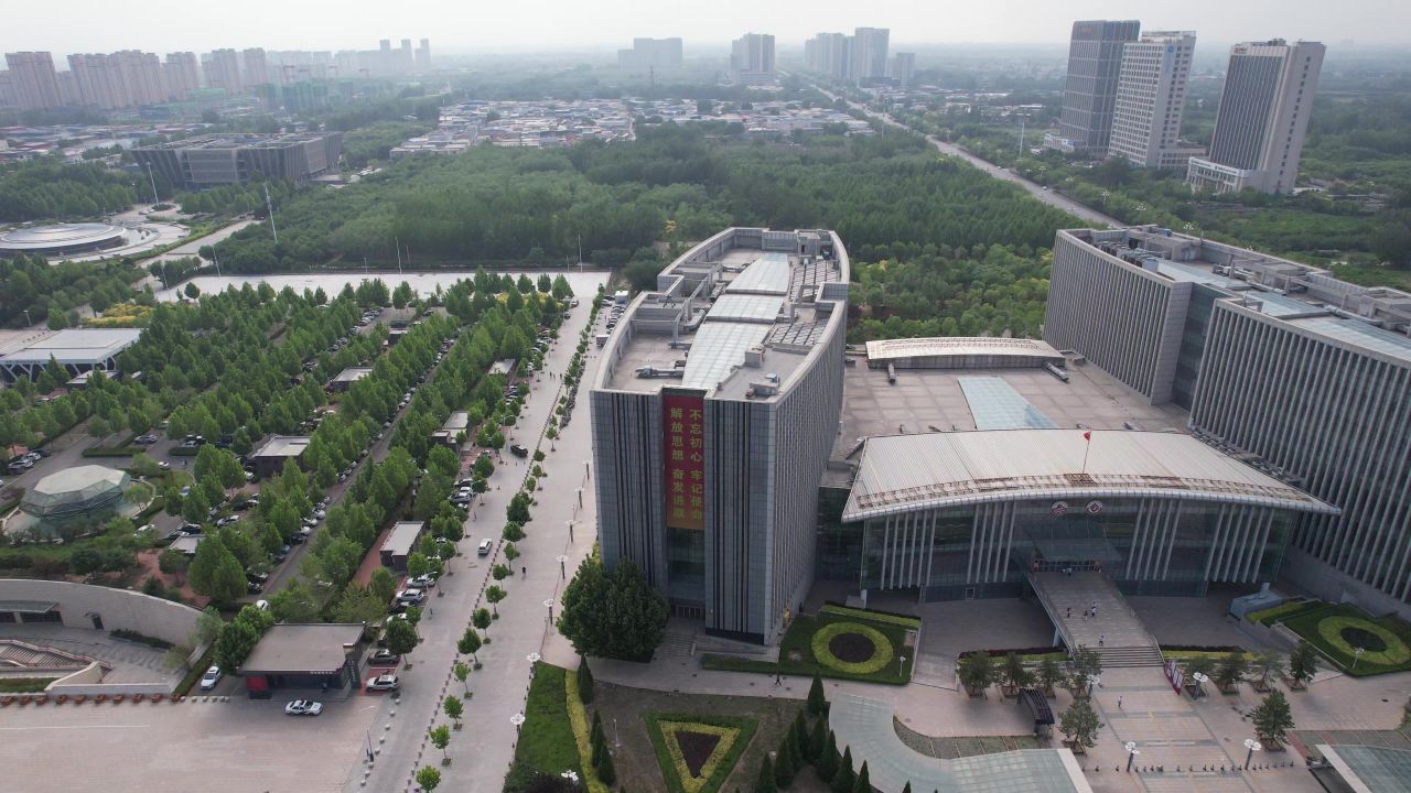 河北沧州城市风光航拍 
