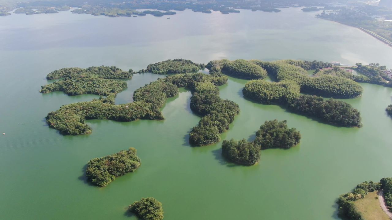 祖国 大好河山 湖北 赤壁 陆水湖 航拍