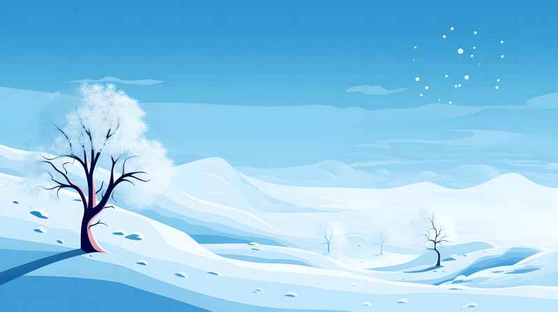 冬季唯美雪景创业插画 41
