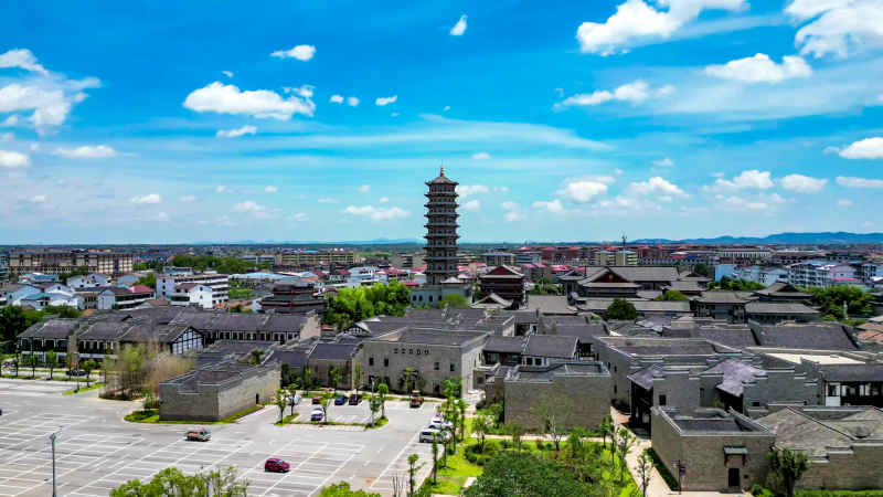 江西抚州城市风光航拍图 