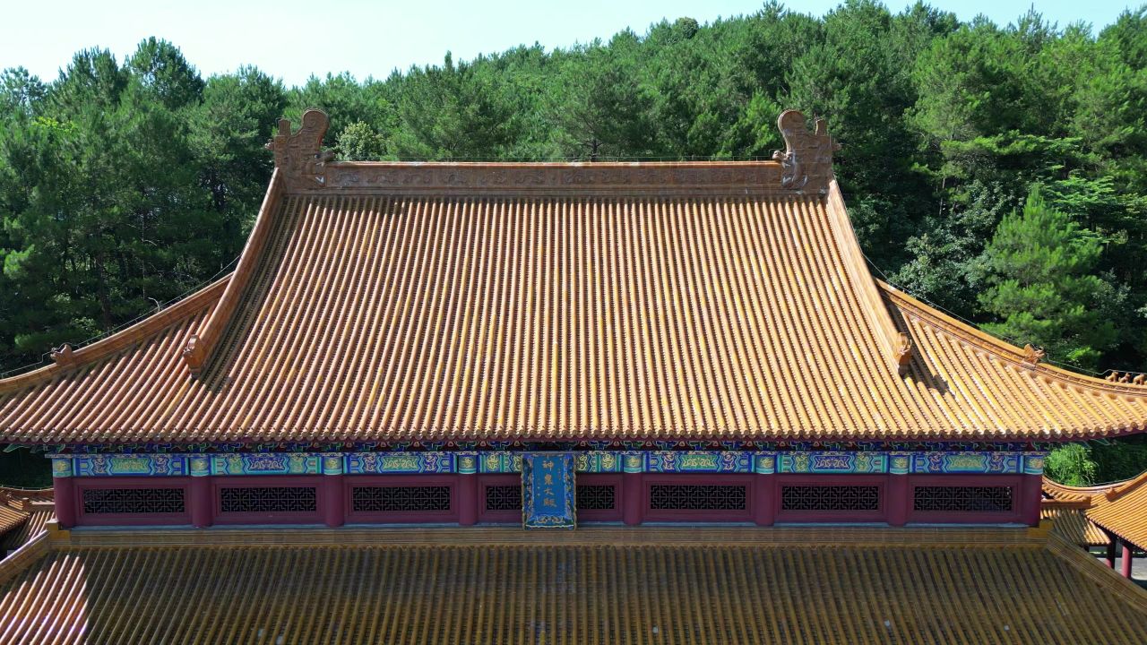 湖南株洲炎帝陵5A景区航拍 