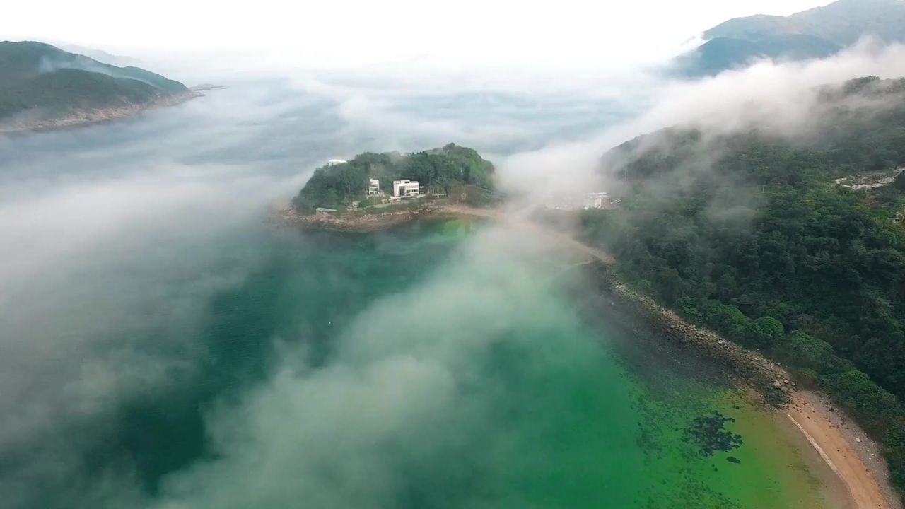 雾海岛空气海岸线