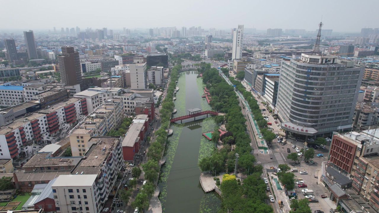 河南许昌城市风光地标建筑航拍 