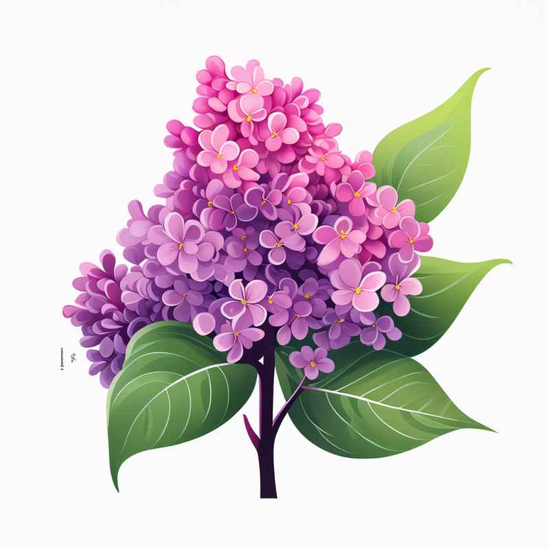 春季紫丁香扁平插画 18