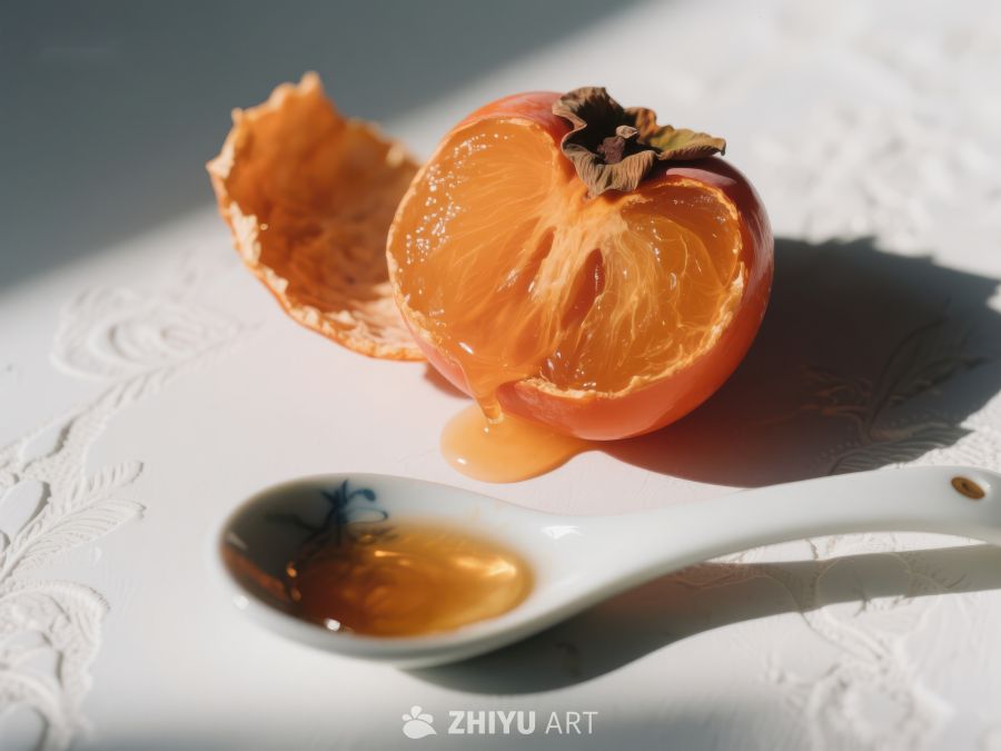 切开的柑橘与蜂蜜勺 316