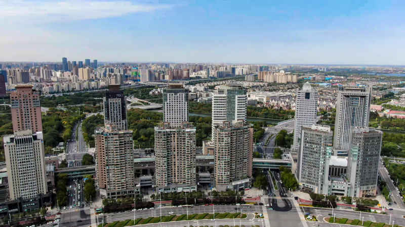 河南郑州城市风光航拍摄影图