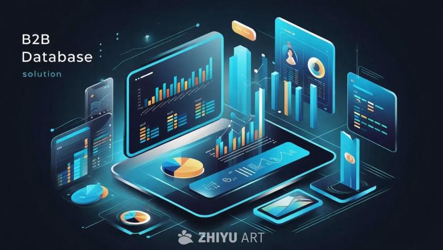 屏幕上显示着一个名为“B2B Database s