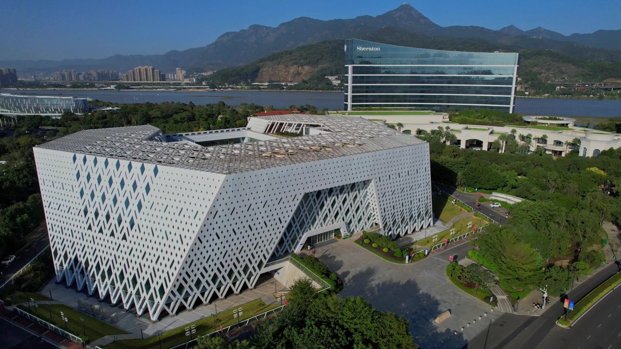 航拍福州规划馆建筑景观 3