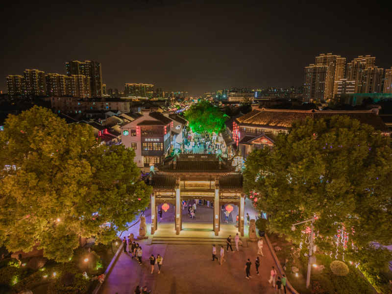航拍 江苏 无锡 城市 夜景