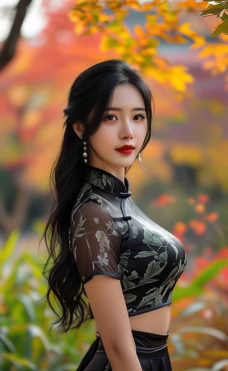 秋天美女户外摄影图 10