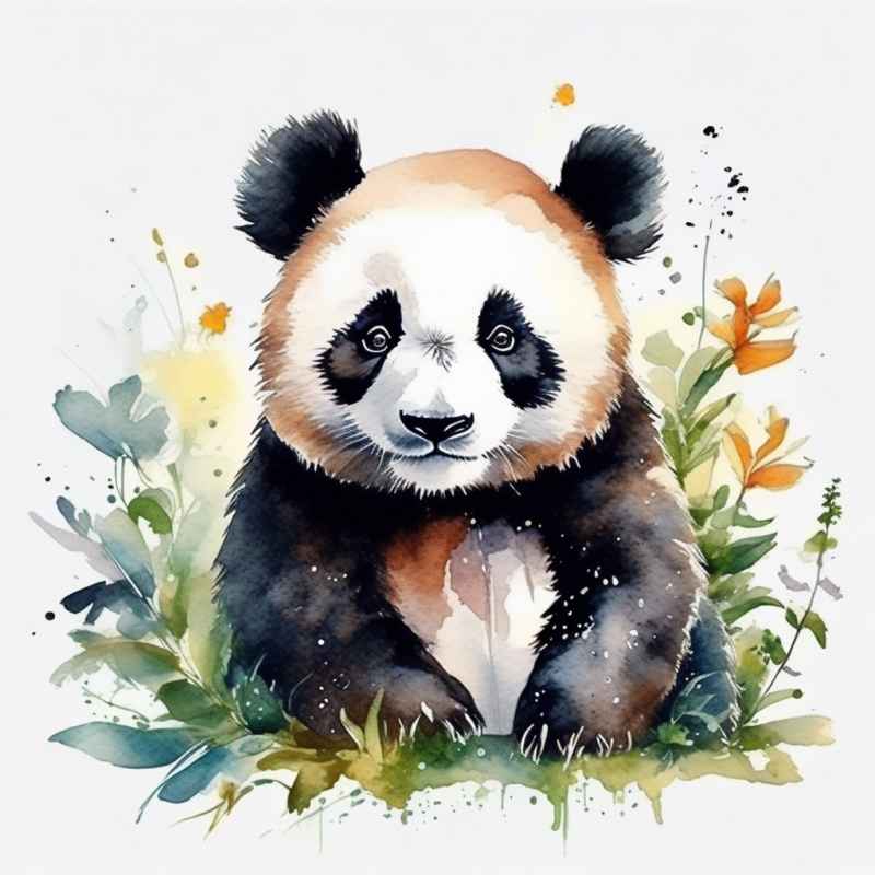 可爱熊猫插画简约风格 10