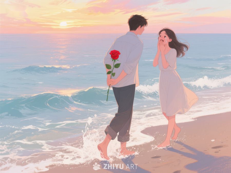海边日落下的浪漫求婚 210