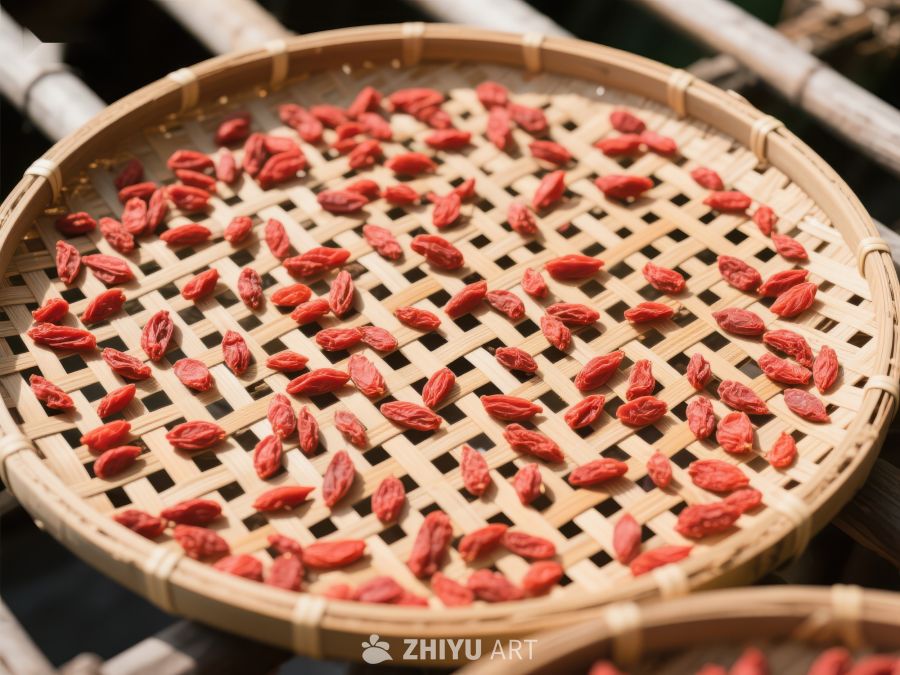 竹筛上的枸杞 791