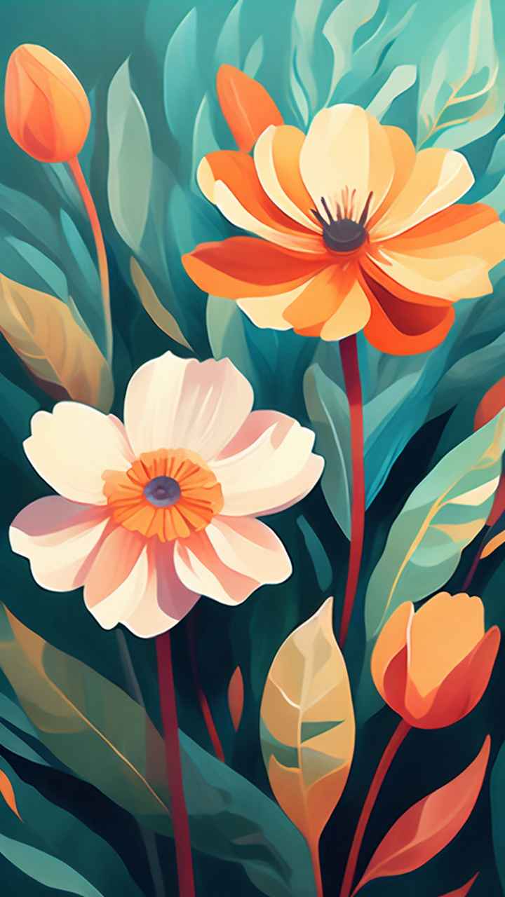 花朵植物插画背景 9