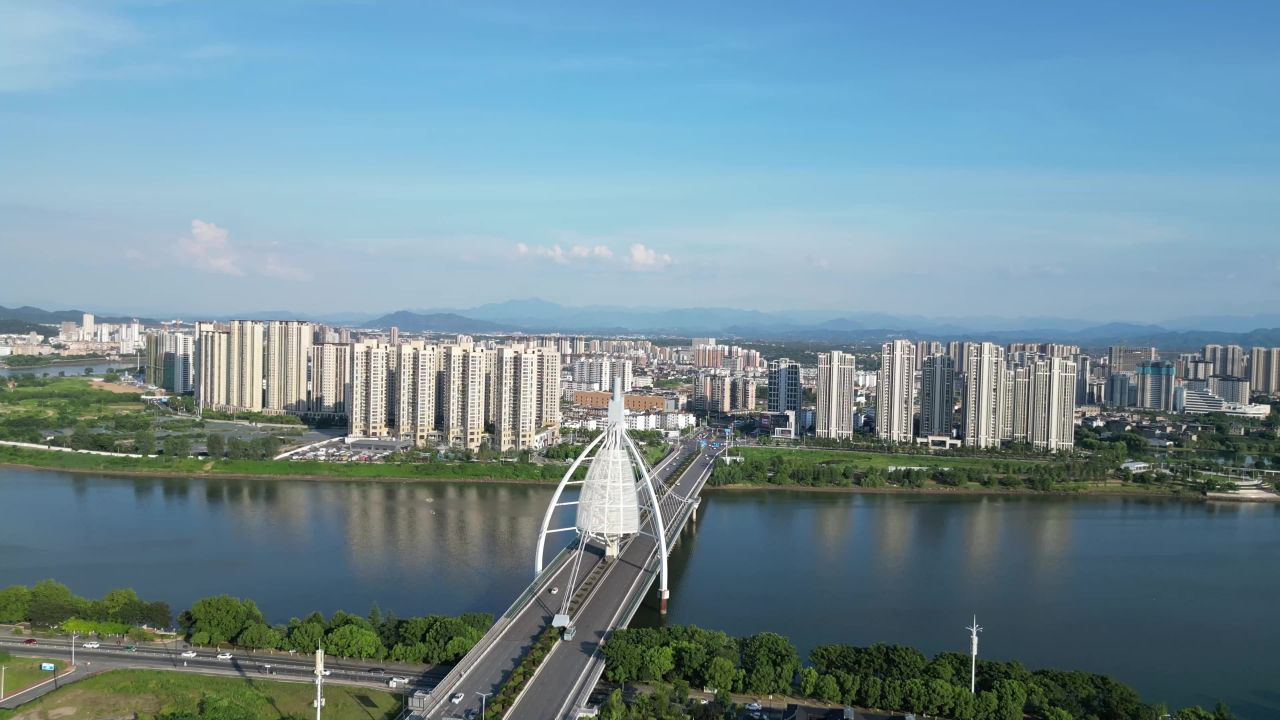  航拍江西上饶大桥