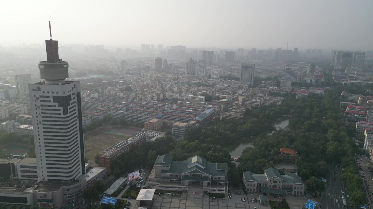  航拍山东济宁文化广场