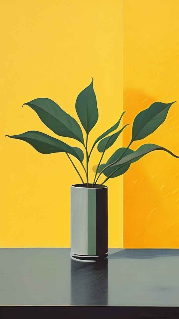 植物抽象黄色静态插画 14