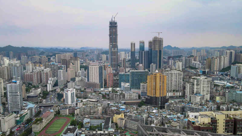 贵州贵阳城市建设航拍摄影图