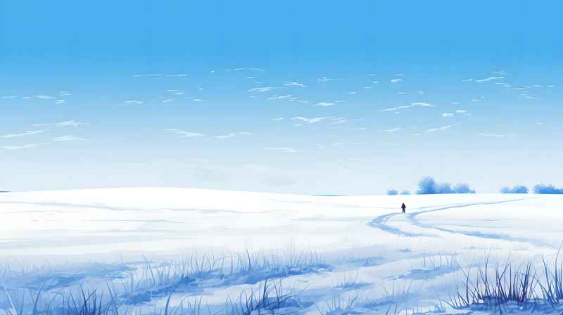 冬季唯美创意背景插画图 97
