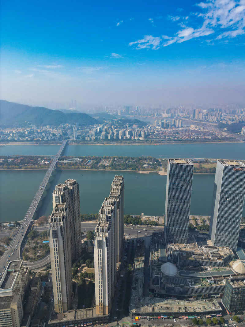 湖南长沙城市风光航拍摄影图