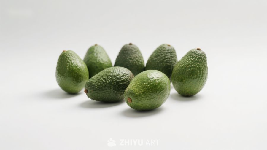 新鲜绿色牛油果群