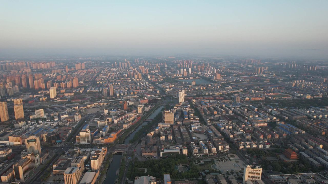 河南许昌城市风光地标建筑航拍 