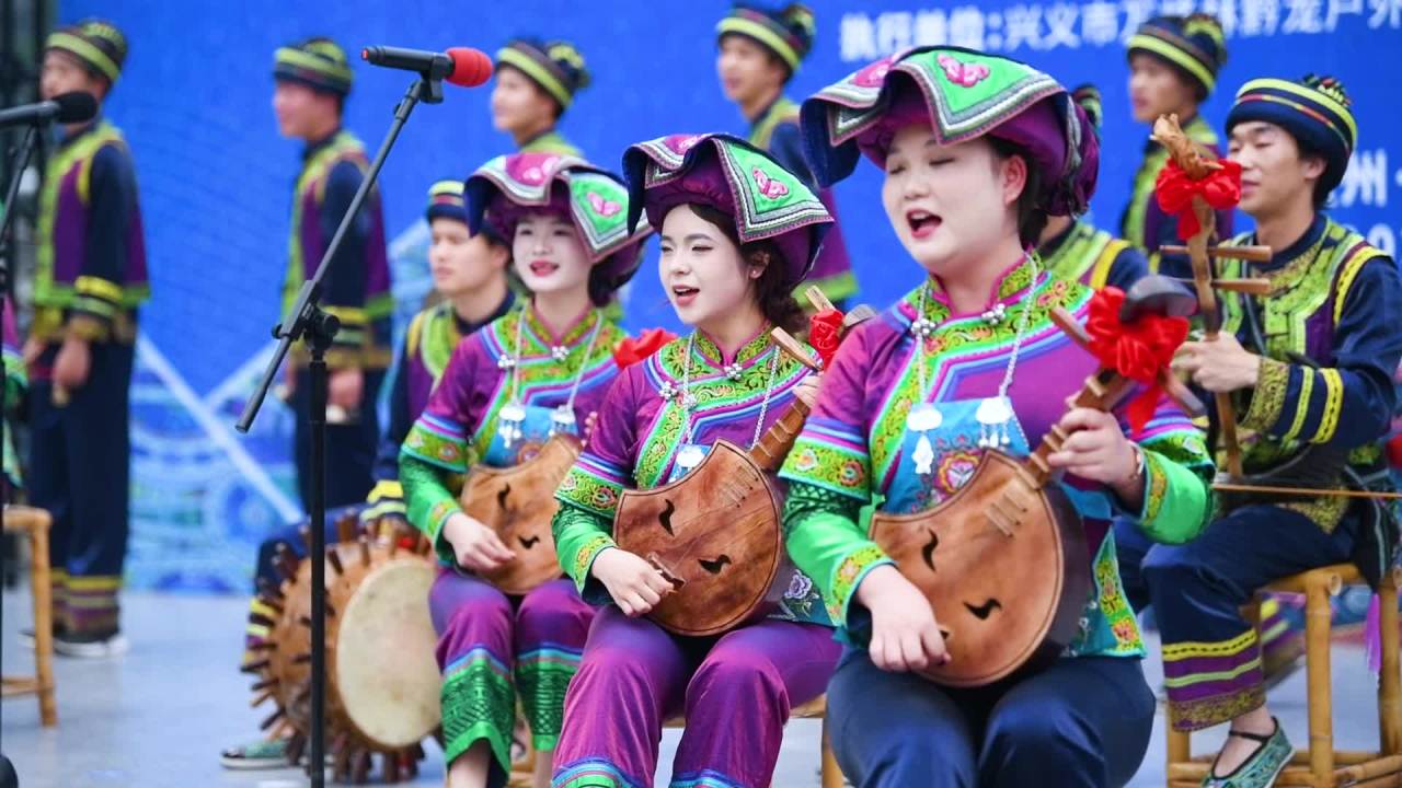 贵州少数民族布依族民族特色风情歌舞表演