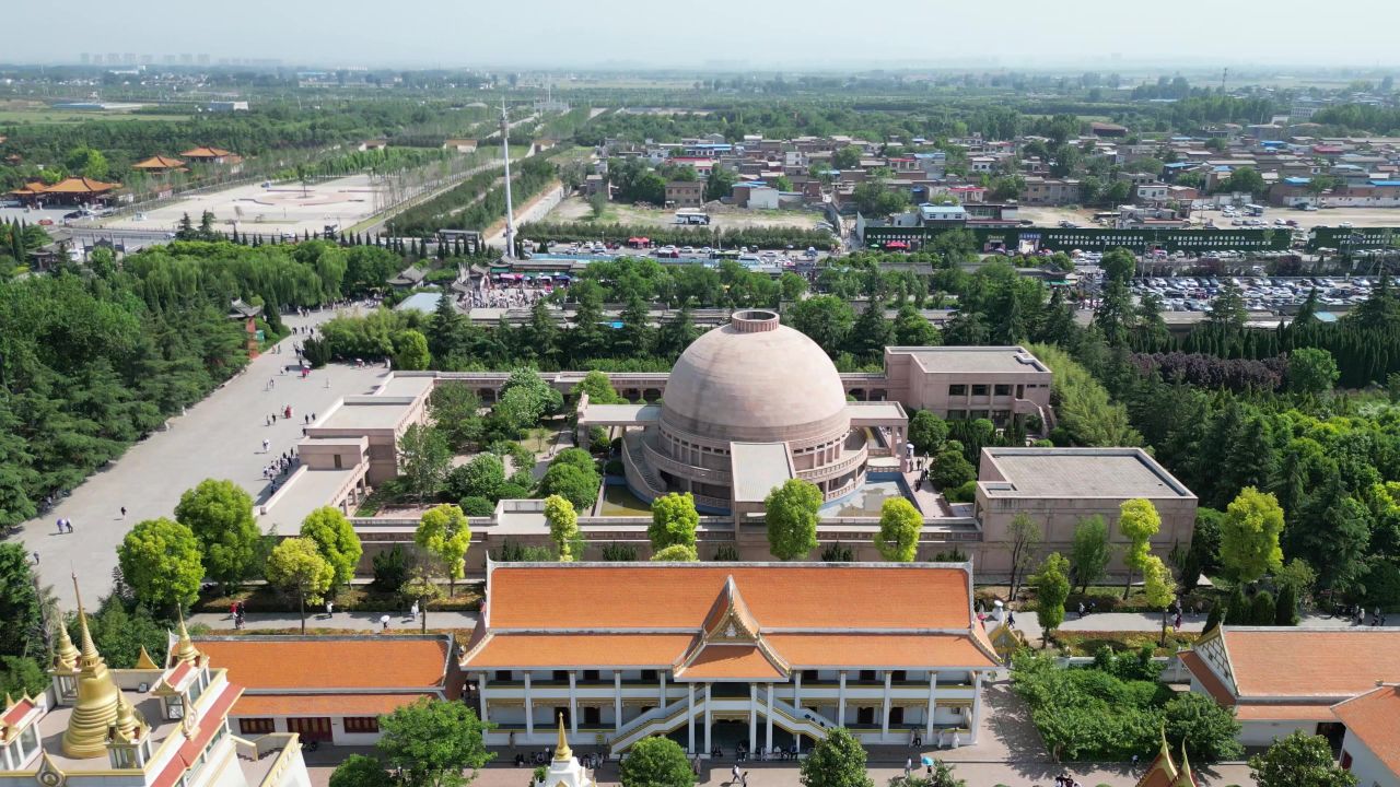 河南洛阳城市风光旅游景区航拍 