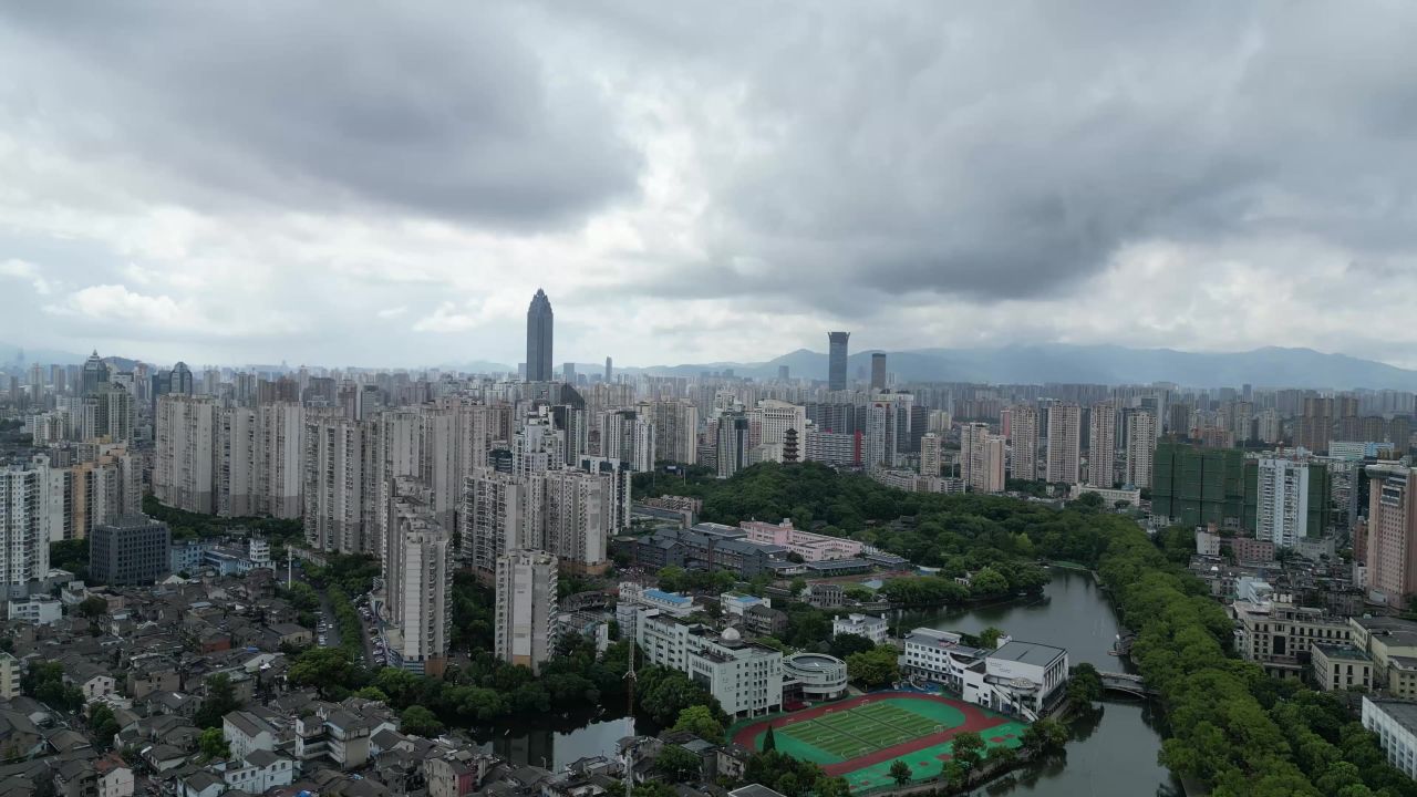 航拍浙江温州城市风光温州建设
