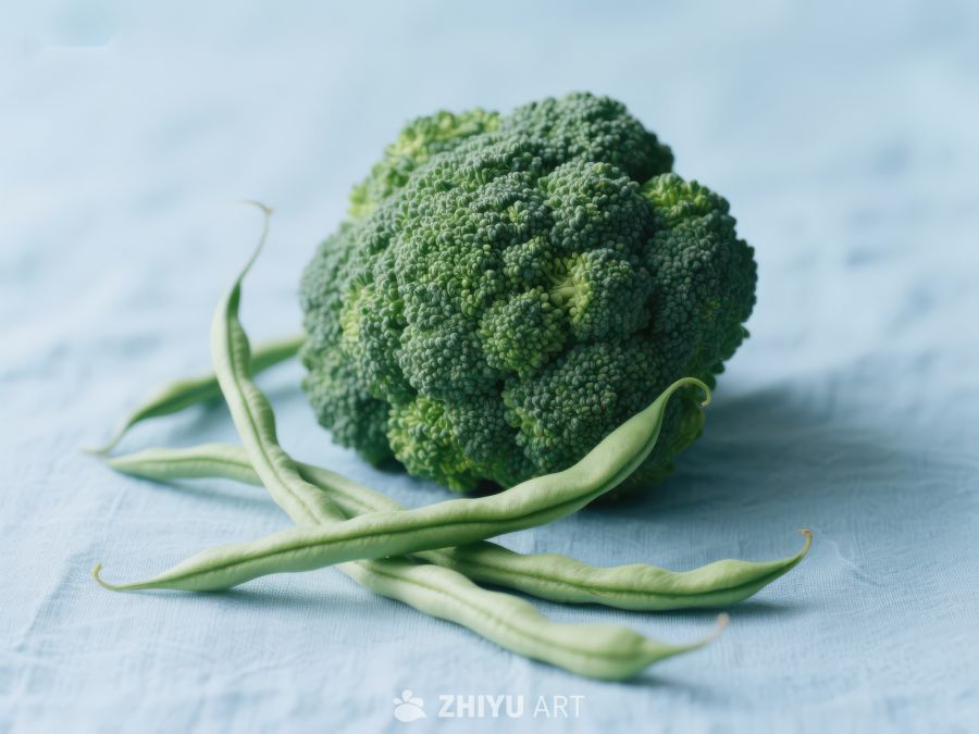 新鲜西兰花与四季豆 738
