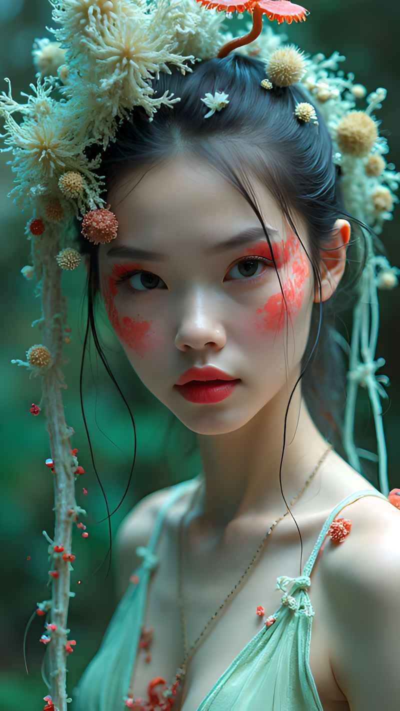 森林系好看拍摄特色美女 83