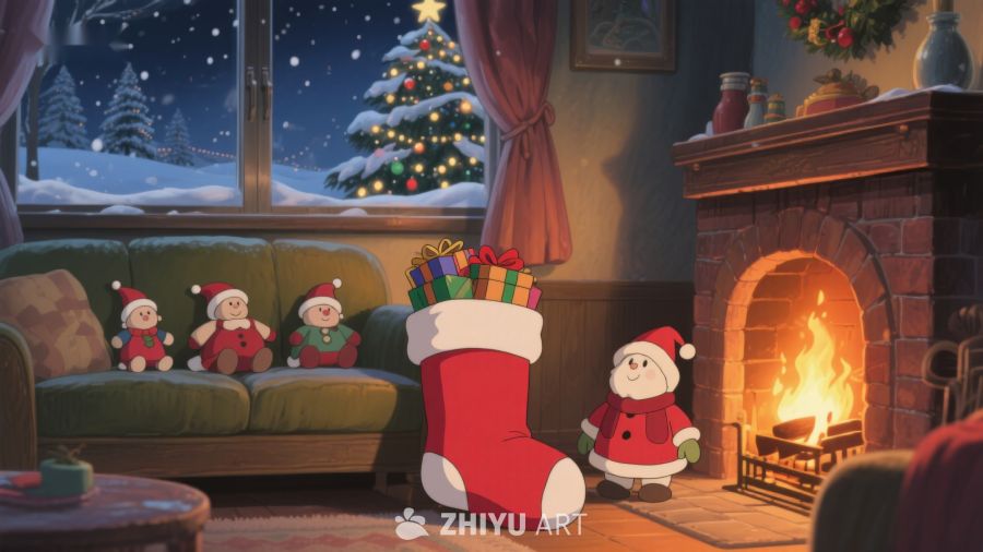 温馨圣诞夜，小雪人与礼物 318