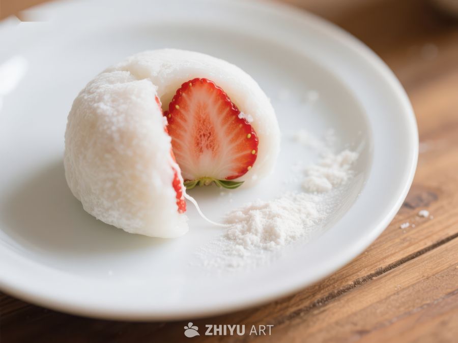 草莓大福，甜蜜的糯米包裹