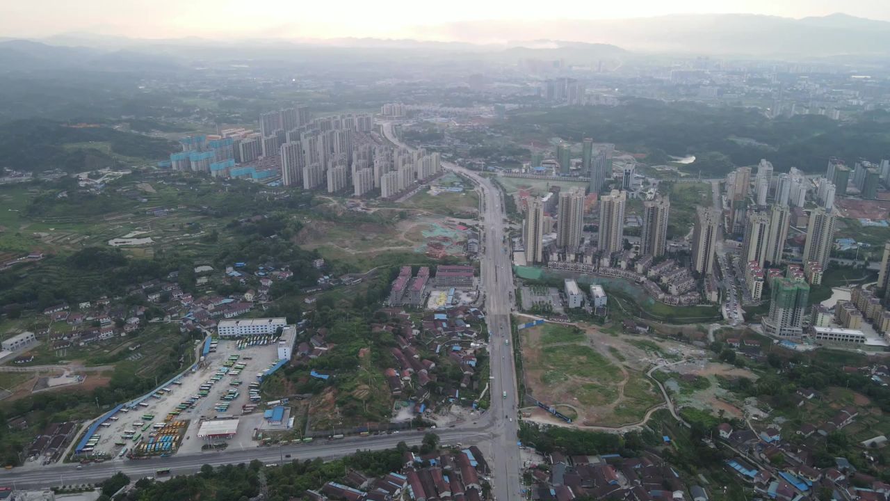  湖南湘西怀化城市建设航拍