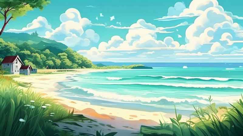 海边的插图梦幻般的自然田园风光 23