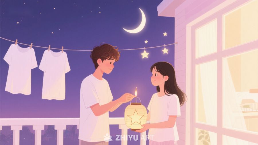 夜空下温馨的灯笼时光 594