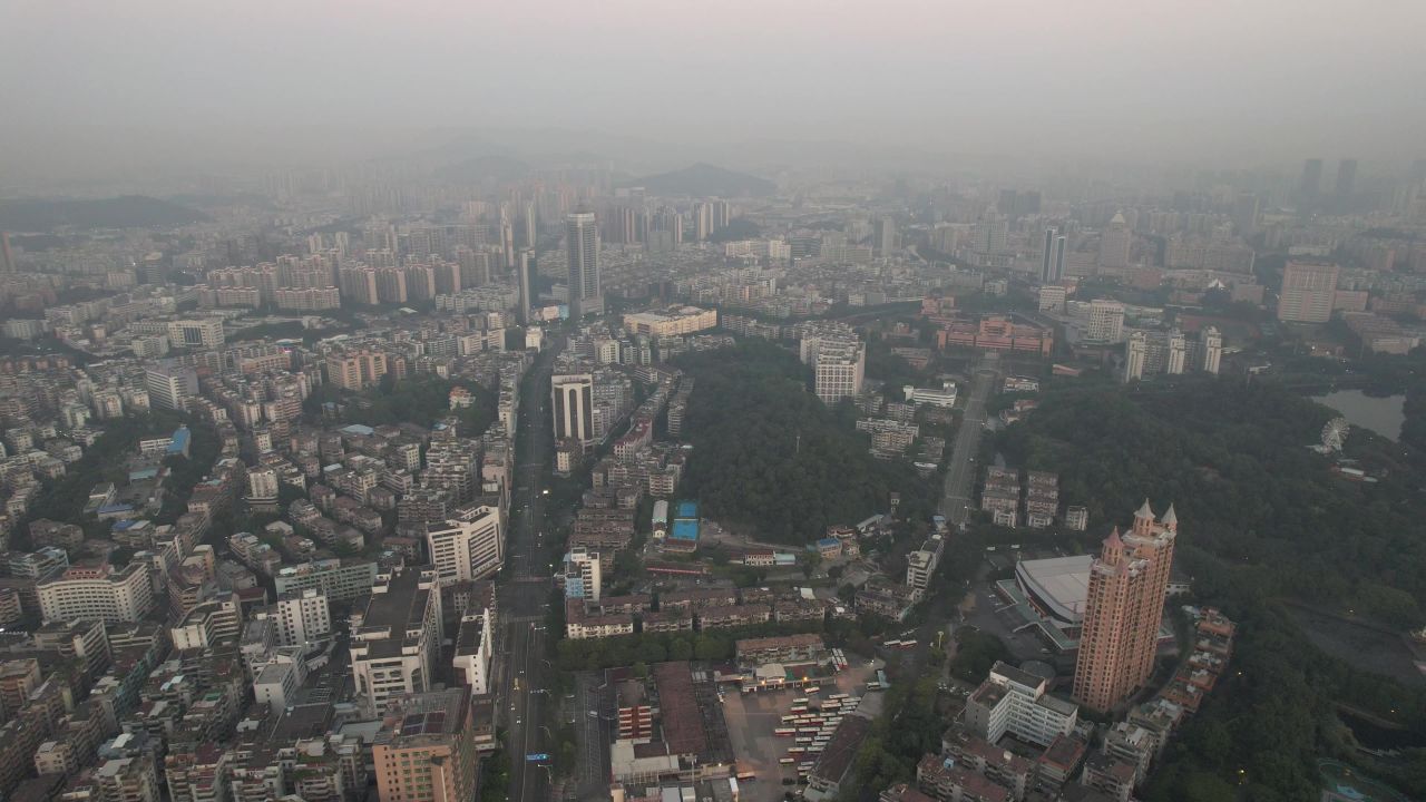 广东江门城市建设航拍 