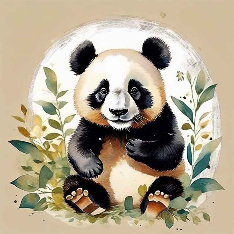 可爱熊猫插画简约风格 72