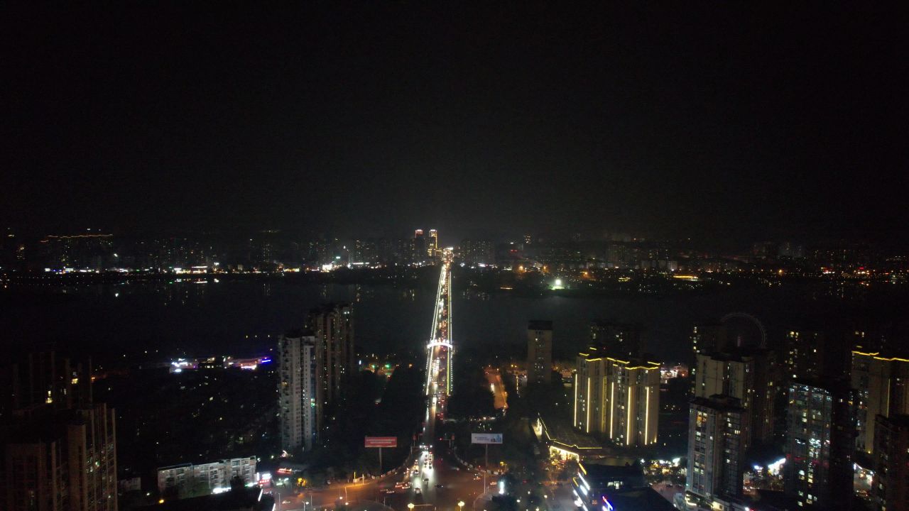 四川遂宁城市夜景灯光交通航拍