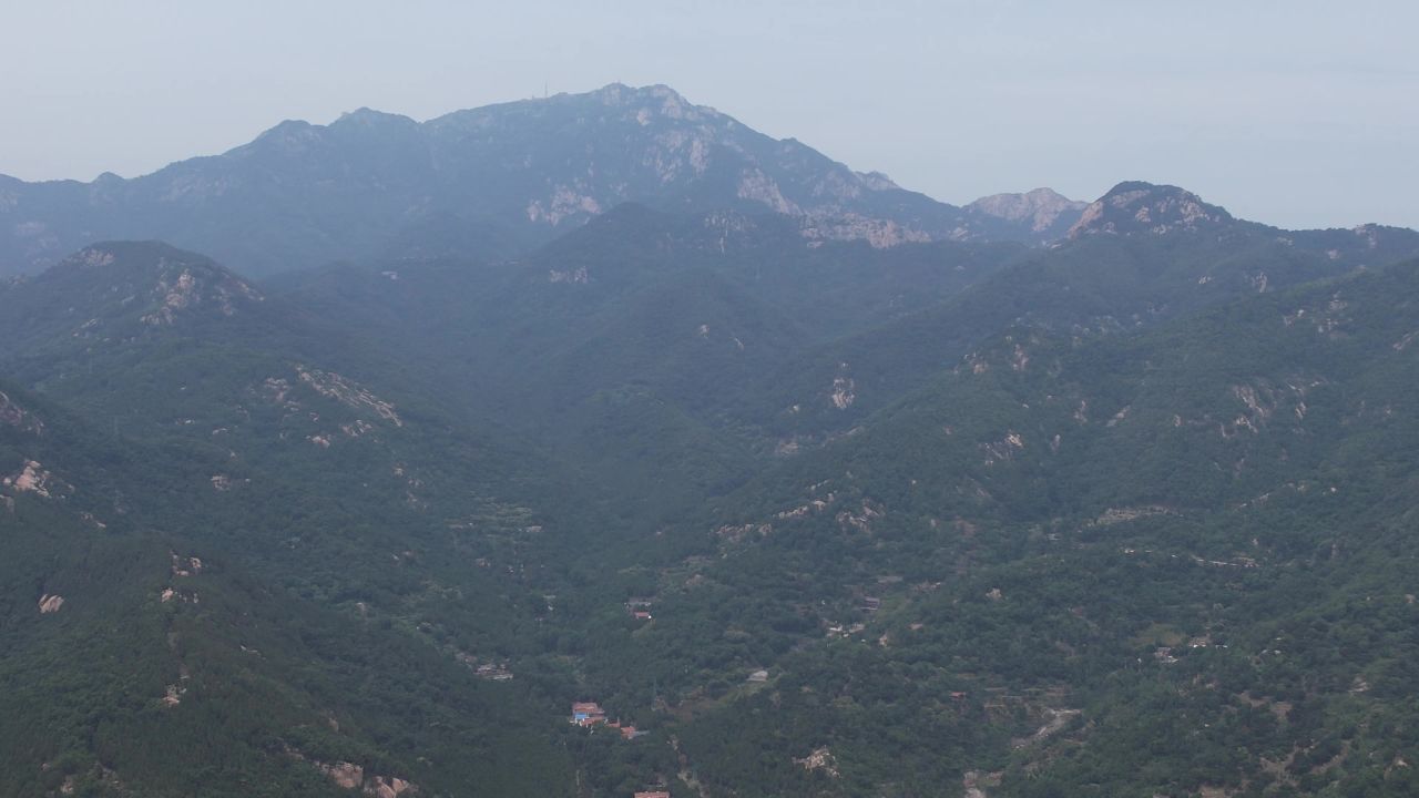 山东泰安城市风光航拍 