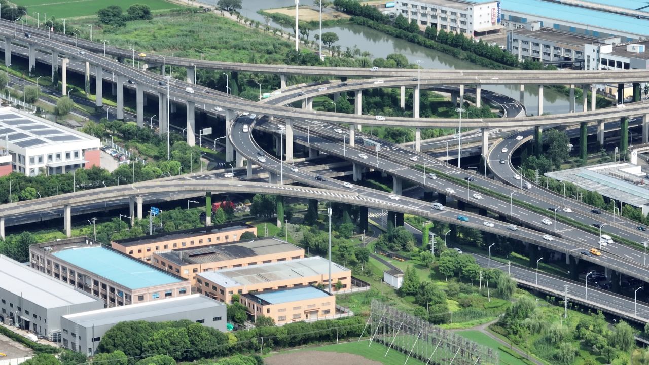 4K高空航拍昆山城市大景