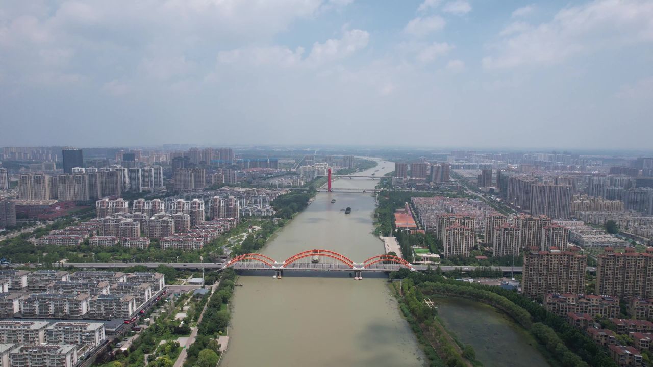 江苏宿迁城市风光地标建筑航拍 