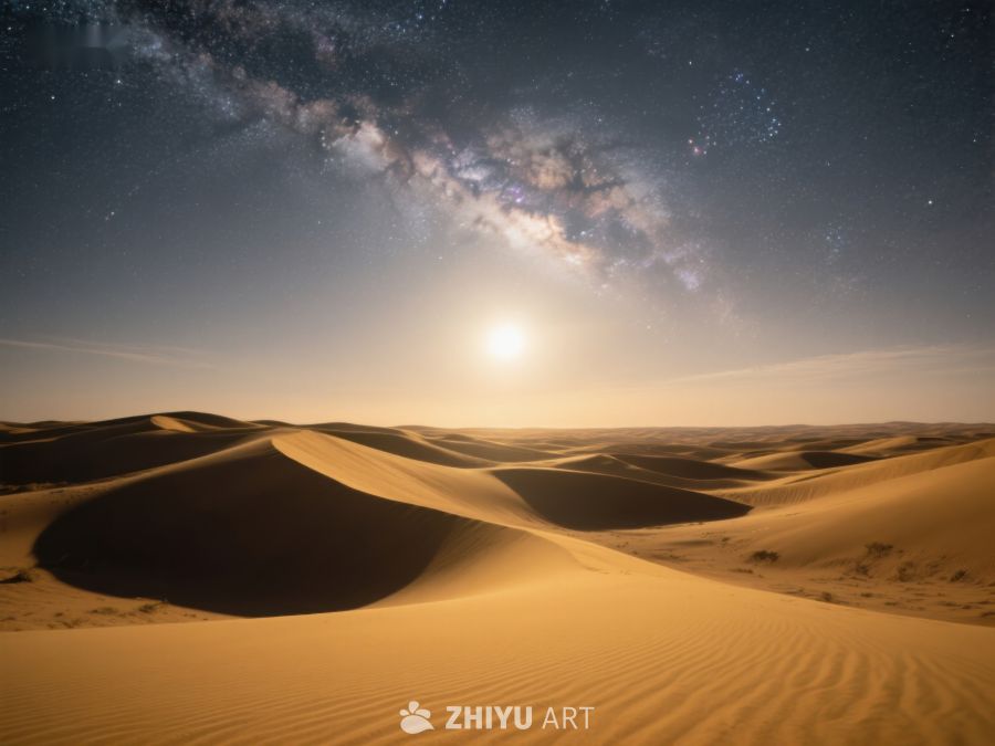 沙漠星空下的金色沙丘 70