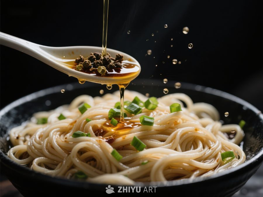 热油浇面，香气四溢的美食瞬间 1331